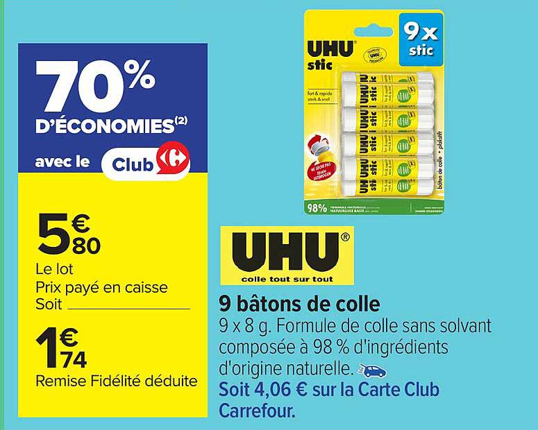 9 bâtons de colle UHU