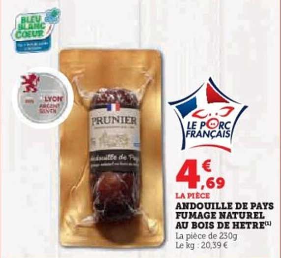 ANDOUILLE DE PAYS FUMAGE NATUREL AU BOIS DE HÊTRE