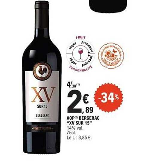 AOP Bergerac "XV SUR 15"