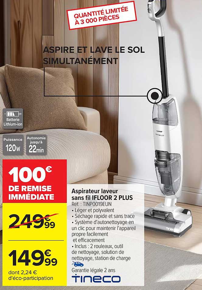 Aspirateur laveur sans fil IFLOOR 2 PLUS