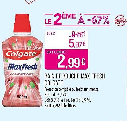 BAIN DE BOUCHE MAX FRESH COLGATE