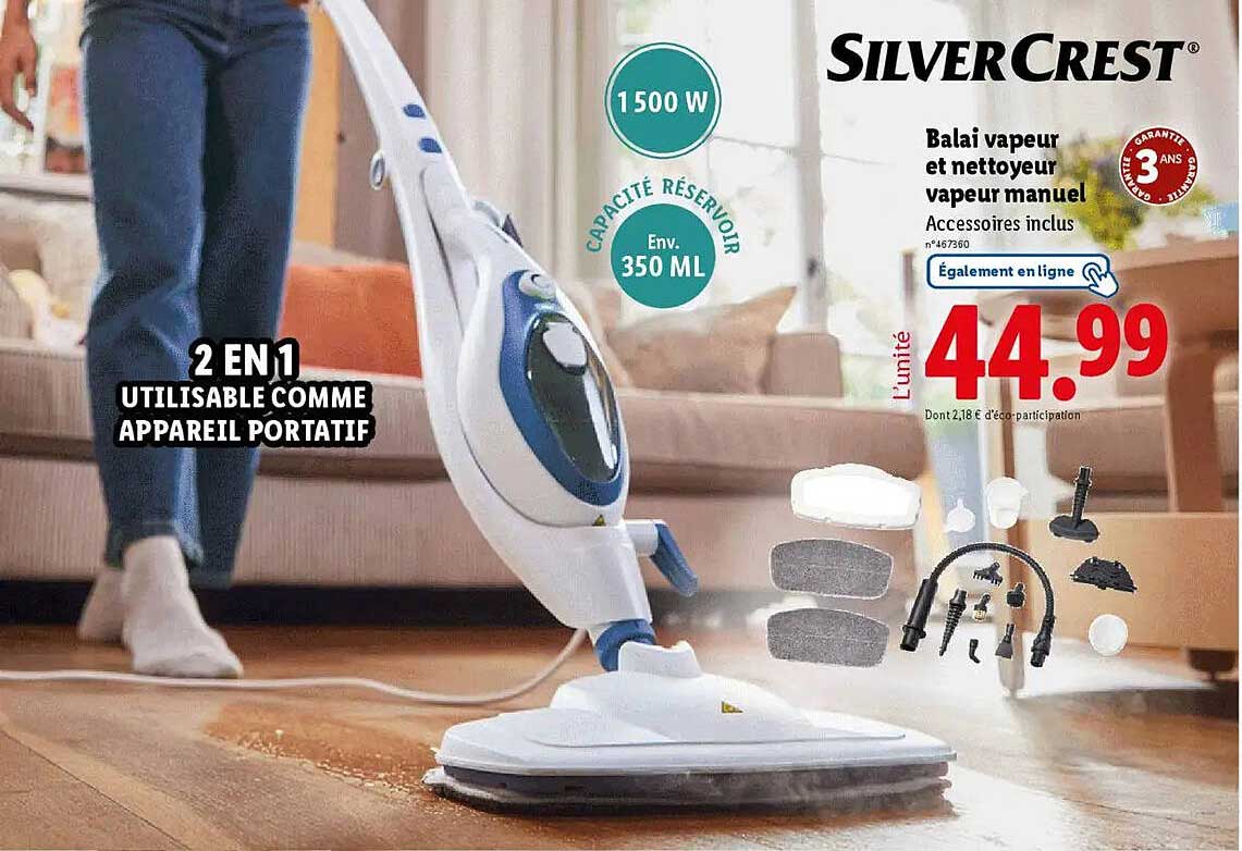 BALAI VAPEUR ET NETTOYEUR VAPEUR MANUEL SILVERCREST