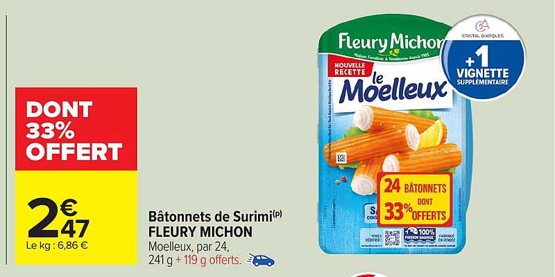 Bâtonnets de Surimi Fleury Michon