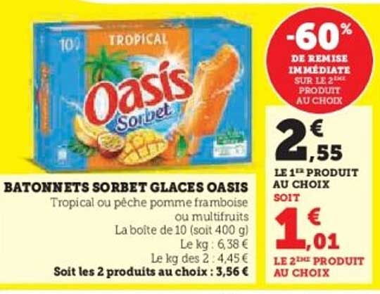 BATONNETS SORBET GLACES OASIS