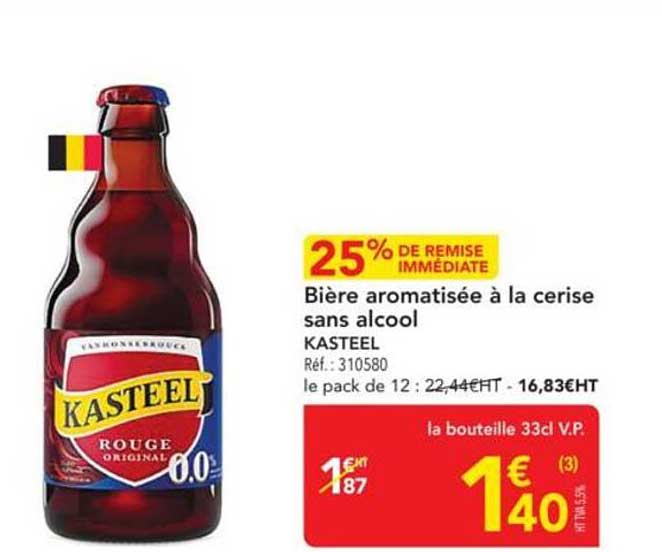 Bière aromatisée à la cerise sans alcool KASTEEL