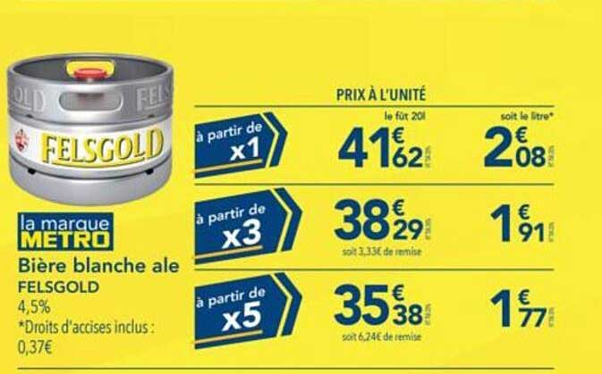 Bière blanche ale FELSGOLD 4,5%