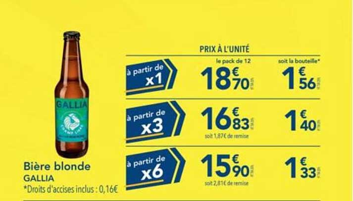 Bière blonde GALLIA