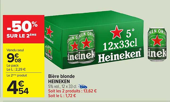 Bière blonde HEINEKEN