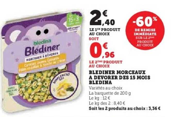 BLEDINER MORCEAUX À DÉVORER DES 15 MOIS BLEDINA