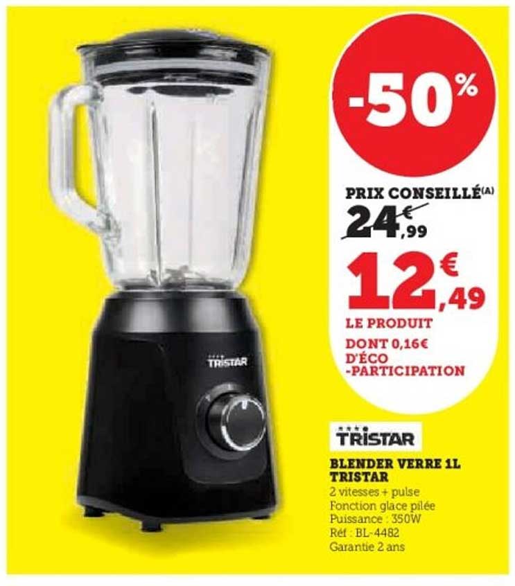 BLENDER VERRE 1L TRISTAR