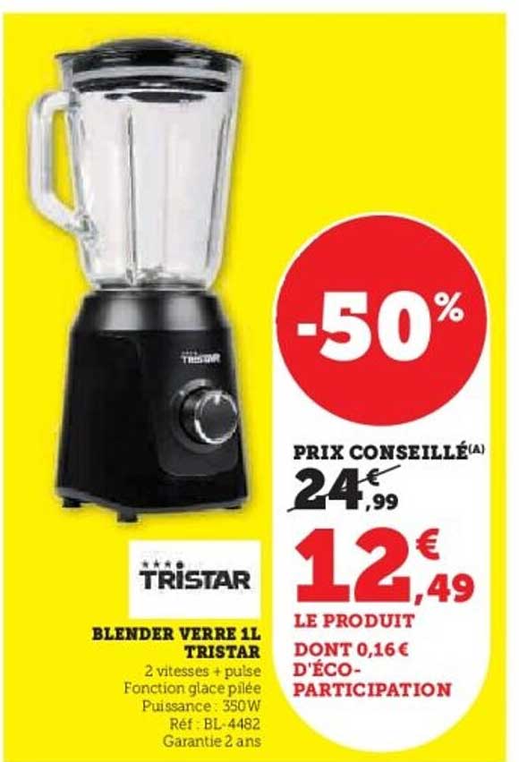 BLENDER VERRE 1L TRISTAR