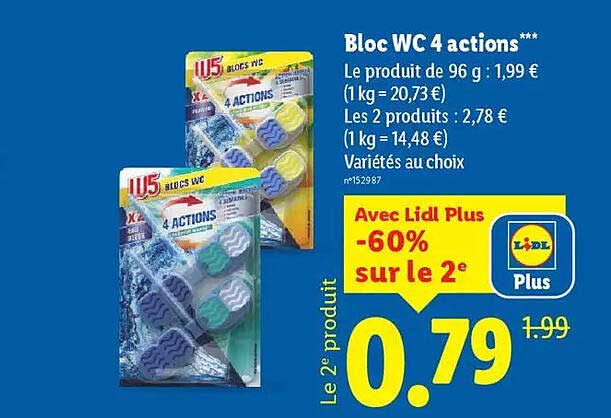 Bloc WC 4 actions