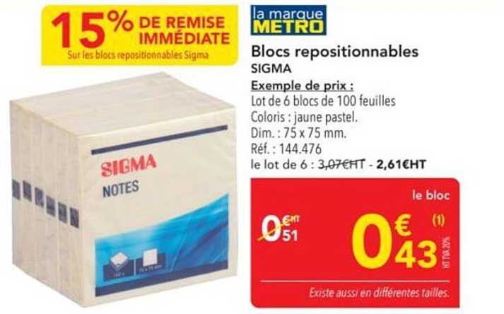 Blocs repositionnables SIGMA