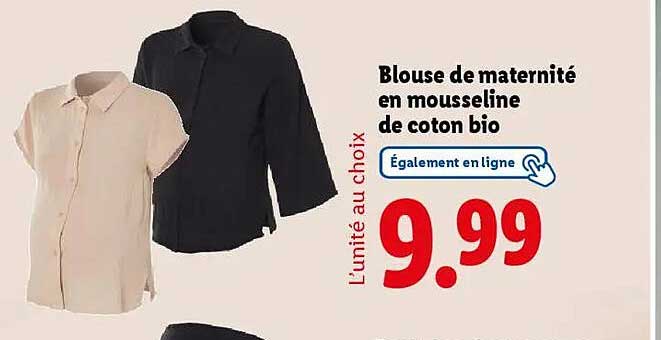 Blouse de maternité en mousseline de coton bio