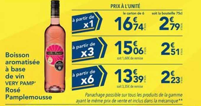 Boisson aromatisée à base de vin VERY PAMP' Rosé Pamplemousse