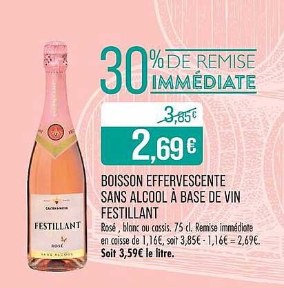 BOISSON EFFERVESCENTE SANS ALCOOL À BASE DE VIN FESTILLANT