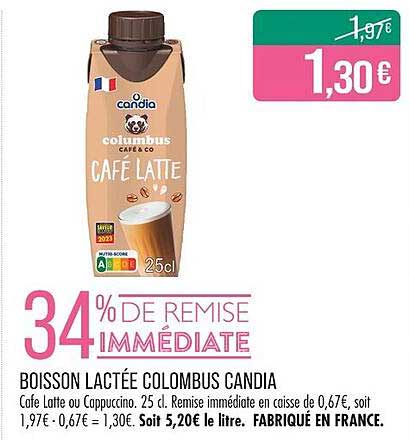 BOISSON LACTÉE COLOMBUS CANDIA