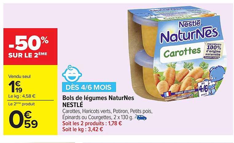 Bols de légumes NaturNes NESTLÉ