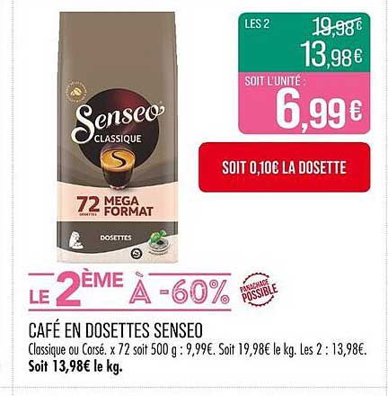 CAFÉ EN DOSETTES SENSEO