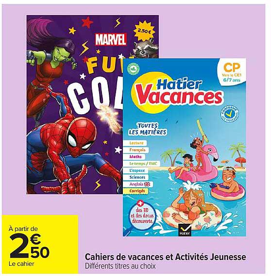 Cahiers de vacances et Activités Jeunesse