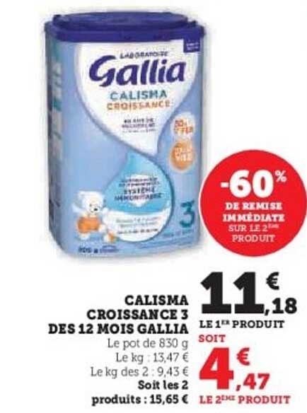 CALISMA CROISSANCE 3 DES 12 MOIS GALLIA