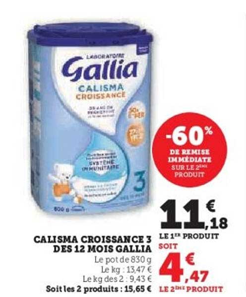CALISMA CROISSANCE 3 DES 12 MOIS GALLIA