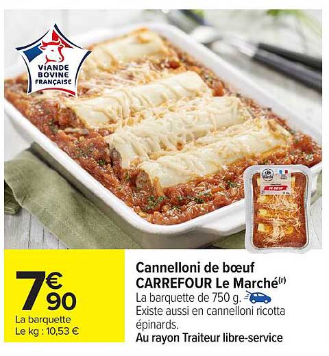 Cannelloni de bœuf CARREFOUR Le Marché