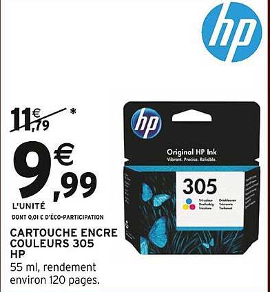 CARTOUCHE ENCRE COULEURS 305 HP
