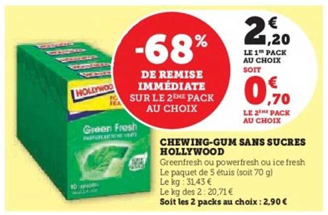 CHEWING-GUM SANS SUCRES HOLLYWOOD