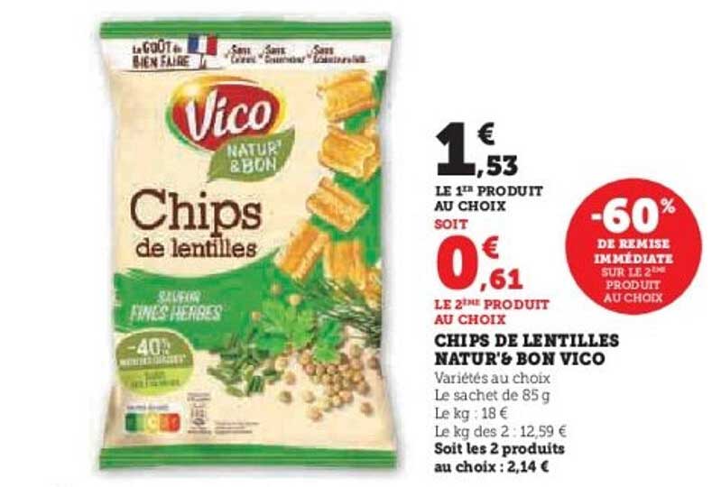 CHIPS DE LENTILLES NATUR'S BON VICO
