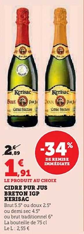CIDRE PUR JUS BRETON IGP KERISAC