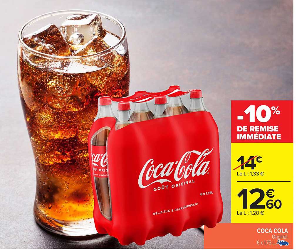 Coca-Cola Original 6 x 1,75 L – 10% de remise immédiate