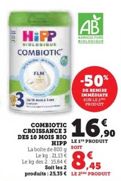 COMBIOTIC CROISSANCE 3 DES 10 MOIS BIO HIPPOPOTAMUS