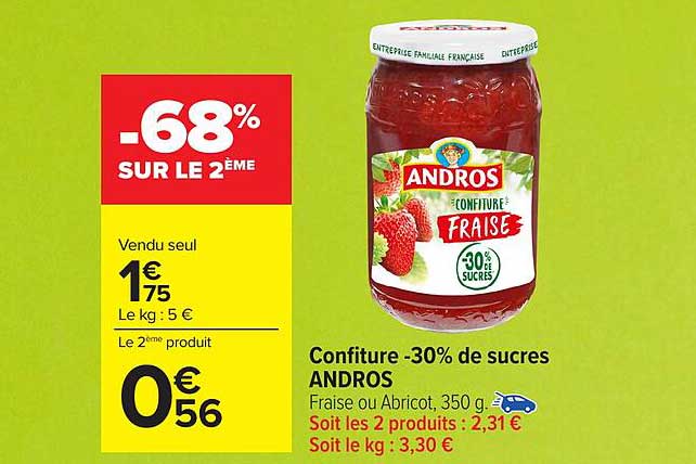 Confiture -30% de sucres ANDROS