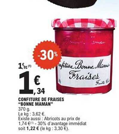 CONFITURE DE FRAISES "BONNE MAMAN"