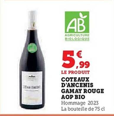 Coteaux d'Ancenis Gamay Rouge AOP Bio