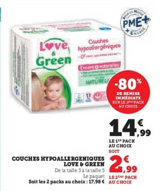 COUCHES HYPOALLERGENIQUES LOVE & GREEN