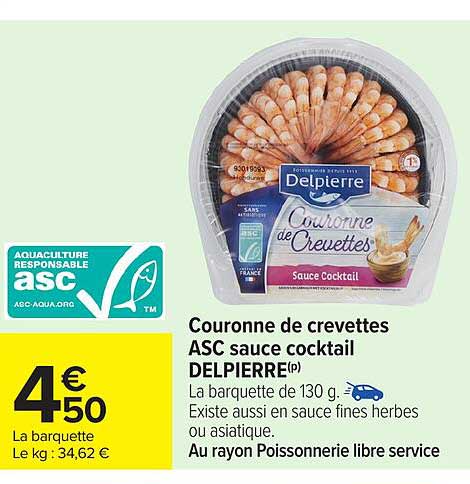 Couronne de crevettes ASC sauce cocktail DELPIERRE(P)