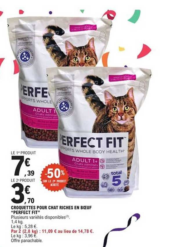 CROQUETTES POUR CHAT RICHES EN BŒUF "PERFECT FIT"