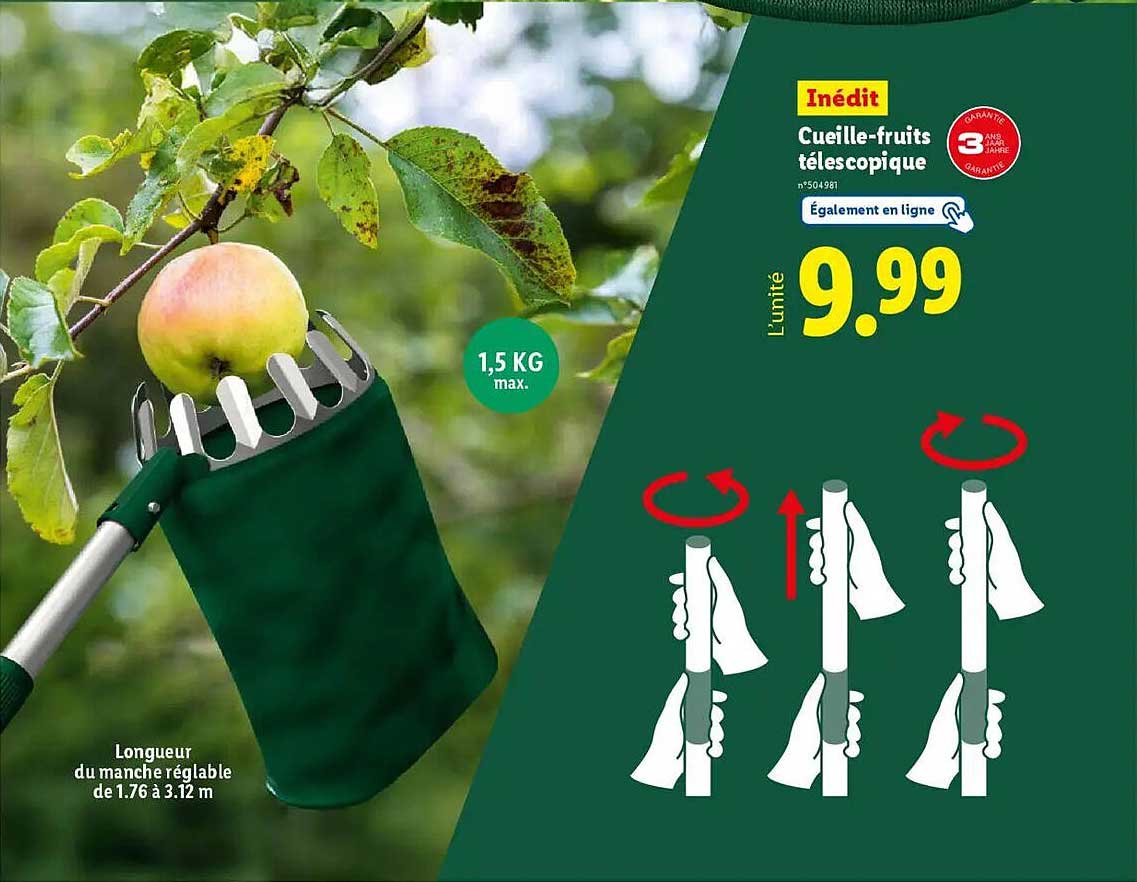 Cuillère-fruits télescopique