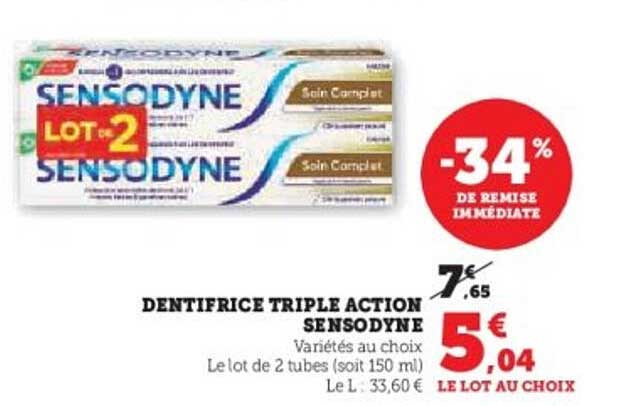 DENTIFRICE TRIPLE ACTION SENSODYNE