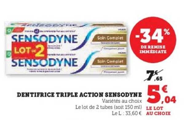 DENTIFRICE TRIPLE ACTION SENSODYNE