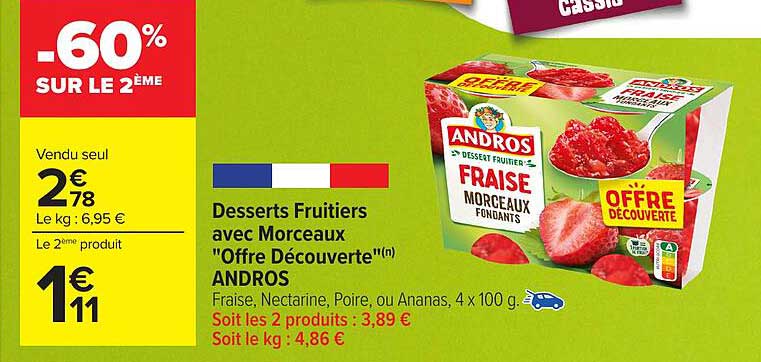 Desserts Fruitiers avec Morceaux "Offre Découverte"(n) ANDROS