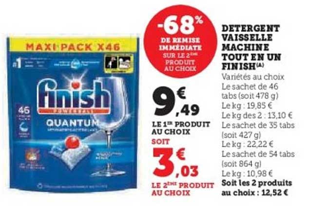 DETERGENT VAISSELLE MACHINE TOUT EN UN FINISH