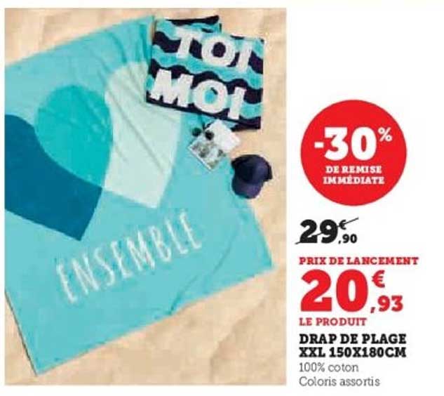 DRAP DE PLAGE XXL 150X180CM