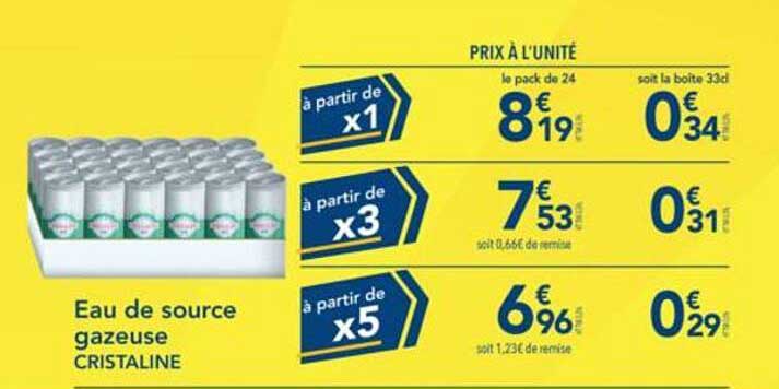 Eau de source gazeuse CRISTALINE