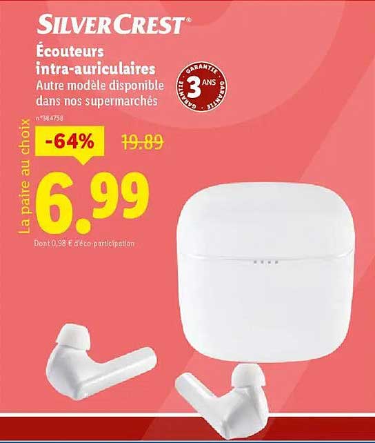 Écouteurs intra-auriculaires SilverCrest