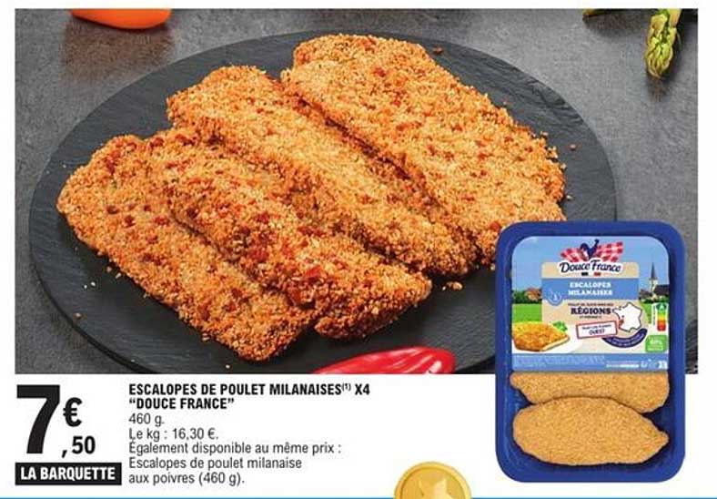 ESCALOPES DE POULET MILANAISES X4 "DOUCE FRANCE"