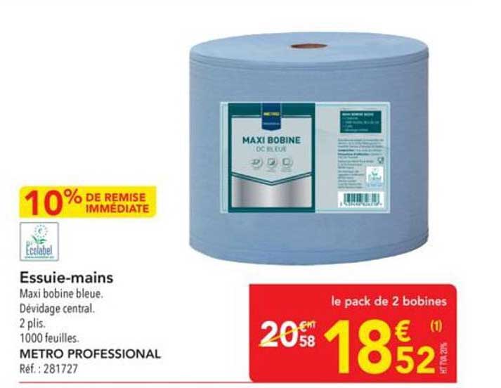 Essuie-mains Maxi bobine bleue