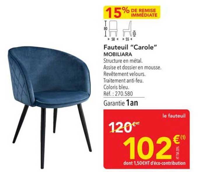 Fauteuil "Carole" MOBILIARA
